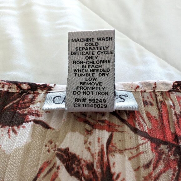 CATHERINES Blouse Plus 1X Multicolor Floral Lace 3/4 Bell‎ Sleeve Shark Bite Hem - Picture 9 of 14